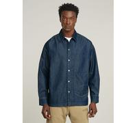 Langarmshirt G-STAR "Long Pocket Boxy Fit Hemd", Herren, Gr. M, worn in cadet blau, Obermaterial: 82% Baumwolle, 18% Polyester, Shirts Langarmshirt (15971255-M) worn in cadet blau