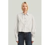 Langarmshirt G-STAR "Macro Balloon Shirt", Damen, Gr. XS, schwarz olive bold stripe, Obermaterial: 100% Baumwolle, Shirts Langarmshirt (48182415-XS) schwarz olive bold stripe