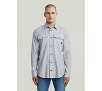 Langarmshirt G-STAR "Marine Slim Hemd", Damen, Gr. L, salute, weiß oxford, Obermaterial: 70% Baumwolle, 30% Baumwolle, Shirts Langarmshirt (99725545-L) salute, weiß oxford