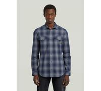 Langarmshirt G-STAR "Marine Slim Hemd", Damen, Gr. M, rank blau vanderbilt check, Obermaterial: 100% Baumwolle, Shirts Langarmshirt (34817011-M) rank blau vanderbilt check