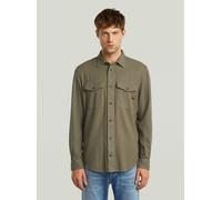 Langarmshirt G-STAR "Marine Slim Hemd", Herren, Gr. S, grün (turf gd), Obermaterial: 50% Baumwolle, 50% Baumwolle, Shirts Langarmshirt (99479725-S) turf gd