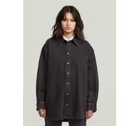 Langarmshirt G-STAR "Maxi-Hemd", Damen, Gr. M, worn in oyster shell laserot pinstripe, Obermaterial: 63% Baumwolle, 37% Baumwolle, Shirts Langarmshirt (91659911-M) worn in oyster shell laserot pinstri