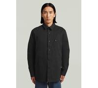 Langarmshirt G-STAR "MN Twill Slim Hemd", Herren, Gr. L, dk schwarz, Obermaterial: 100% Baumwolle, Shirts Langarmshirt (79788057-L) dk schwarz
