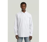 Langarmshirt G-STAR "One Pocket Regular Hemd", Damen, Gr. XXL, ash blau irregular stripe, Obermaterial: 100% Baumwolle, Shirts Langarmshirt (31796034-XXL) ash blau irregular stripe