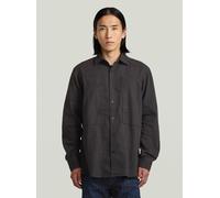 Langarmshirt G-STAR "Panelled Pocket Regular Shirt", Damen, Gr. L, shadow gd, Obermaterial: 58% Baumwolle, 22% Polyester, 20% Baumwolle, Shirts Langarmshirt (67568257-L) shadow gd