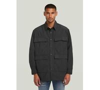 Langarmshirt G-STAR "Relaxed Cargohemd", Herren, Gr. XXL, schwarz (dk schwarz), Obermaterial: 64% Polyimid, 36% Polyamid, Shirts Langarmshirt (38469716-XXL) dk schwarz