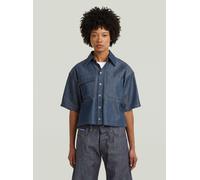Langarmshirt G-STAR "Remix Shirt", Damen, Gr. XS, raw denim, Obermaterial: 82% Baumwolle, 18% Polyester, Shirts Langarmshirt (21828645-XS) raw denim