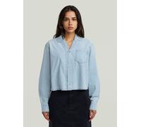Langarmshirt G-STAR "Resort Boxy Relaxed Shirt", Damen, Gr. S, blau (vintage smithsonite), Obermaterial: 100% Baumwolle, Shirts Langarmshirt (65433230-S) vintage smithsonite