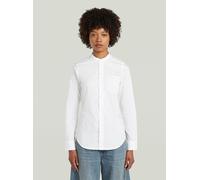 Langarmshirt G-STAR "Slim Poplin Long Sleeve Shirt", Damen, Gr. M, weiß, Obermaterial: 69% Baumwolle, 31% Polyester, Shirts Langarmshirt (13679424-M) weiß