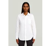 Langarmshirt G-STAR "Slim Poplin Long Sleeve Shirt", Damen, Gr. S, weiß, Obermaterial: 69% Baumwolle, 31% Polyester, Shirts Langarmshirt (16435467-S) weiß