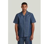 Langarmshirt G-STAR "Workwear Resort Regular Shirt", Herren, Gr. XL, raw denim, Obermaterial: 82% Baumwolle, 18% Polyester, Shirts Langarmshirt (93487608-XL) raw denim