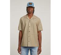 Langarmshirt G-STAR "Workwear Resort Regular Shirt", Herren, Gr. XXL, toggee, milk, Obermaterial: 80% Baumwolle, 20% Leinen, Shirts Langarmshirt (93210400-XXL)