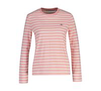Langarmshirt GANT "REGULAR STRIPED SHIELD", Damen, Gr. XXL, hell pink, Single Jersey, Obermaterial: 100% Baumwolle, regular fit normal, Rundhals, eingesetzt gerader Abschluss, Shirts Langarmshirt, Reg