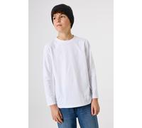 Langarmshirt GARCIA, Jungen, Gr. 164/170, weiß, Jersey, Obermaterial: 95% Baumwolle, 5% Elasthan, unifarben, regular fit normal, Rundhals, gerader Abschluss, Shirts Langarmshirt, for BOYS (57890047-16
