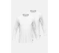 Langarmshirt GÖTZBURG "California", Herren, Gr. 50, weiß (weiß, hell, uni), Single Jersey, Obermaterial: 100% Baumwolle, regular fit hüftbedeckend, Rundhals, Shirts Langarmshirt, basic, Langarm, beque