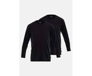 Langarmshirt GÖTZBURG "California", Herren, Gr. 54, schwarz (schwarz, dunkel, uni), Single Jersey, Obermaterial: 100% Baumwolle, regular fit hüftbedeckend, Rundhals, Shirts Langarmshirt, basic, Langar