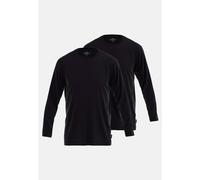 Langarmshirt GÖTZBURG "California", Herren, Gr. 64/66, schwarz (schwarz, dunkel, uni), Single Jersey, Obermaterial: 100% Baumwolle, regular fit hüftbedeckend, Rundhals, Shirts Langarmshirt, basic, Lan