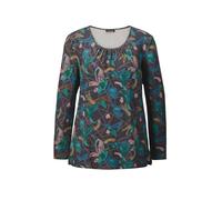 Langarmshirt GOLDNER "Kurzgröße Druckshirt", Damen, Gr. 21, bunt (bunt, gemustert), Obermaterial: 95% Viskose CV. 5% Elasthan EL., figurumspielend, normales Bündchen, Shirts Langarmshirt, Kaschierende