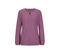 Langarmshirt GOLDNER "Kurzgröße Elegante Bluse mit Zierblende, Rundhals", Damen, Gr. 22, pink (beere), Obermaterial: 80% Polyester PES. 15% Viskose CV. 5% Elasthan EL., Modisch, Shirts Langarmshirt, G