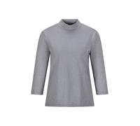 Langarmshirt GOLDNER "Kurzgröße Glitzer-Viskose-Oberteil mit Halbarm", Damen, Gr. 24, grau, Obermaterial: 75% Viskose CV. 20% metallisierte Fasern MTF. 5% Elasthan EL., Modisch, Shirts Langarmshirt, G
