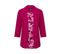 Langarmshirt GOLDNER "Kurzgröße Viskoseshirt in Twinset-Optik", Damen, Gr. 24, lila (beere, gemustert), Obermaterial: 95% Viskose CV. 5% Elasthan EL., gerade, Shirts Langarmshirt, Ton in Ton Hotfixe a