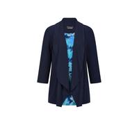 Langarmshirt GOLDNER "Viskoseshirt in Twinset-Optik", Damen, Gr. 40, marine, gemustert, Obermaterial: 95% Viskose CV. 5% Elasthan EL., gerade, Shirts Langarmshirt, Ton in Ton Hotfixe am Druck (8355915