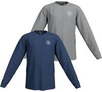 Langarmshirt H.I.S "2er Pack Shirts mit Logoprint für Jungen", Jungen, Gr. 128/134, marine, anthrazit meliert, Jersey, Obermaterial: 100% Baumwolle. Obermaterial Melange: 60% Baumwolle, 40% Polyester,