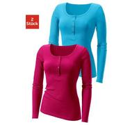 Langarmshirt H.I.S Gr. 36/38, bunt (pink, petrol) Damen Shirts (549534-36) pink, petrol