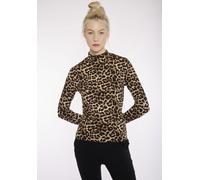 Langarmshirt HAILY’S "LS P TP Ki44mmy", Damen, Gr. L, beige (7085 beige leo), Jersey, Obermaterial: 92% Polyester, 8% Elasthan, animal-print, normal, hoch geschlossener Ausschnitt, Shirts Langarmshirt