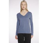 Langarmshirt HAILY’S "LS V TP Zi44na", Damen, Gr. S (36), blau (stone blau), Jersey, Obermaterial: 79% Viskose, 16% Polyester, 5% Elasthan, unifarben, figurbetont, V-Ausschnitt, Shirts Langarmshirt (5