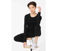 Langarmshirt HARLEM SOUL, Damen, Gr. S, schwarz, Material: 100% Baumwolle, bedruckt, slim fit normal, eingesetzt gerader Abschluss, Shirts Langarmshirt (60904248-S) schwarz