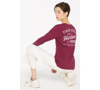 Langarmshirt HARLEM SOUL, Damen, Gr. XS, grape, Single Jersey, Material: 100% Baumwolle, bedruckt, slim fit normal, Rundhals, eingesetzt gerader Abschluss, Shirts Langarmshirt, aus Baumwolle (17903351