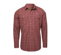 Langarmshirt HERO BY JOHN MEDOOX "HARRY Kent Hemd", Herren, Gr. M, rot (rot check), Flanell, 60% Baumwolle, 40% Polyester, regular fit, hoch geschlossener Ausschnitt, Shirts Langarmshirt, Regular Fit 