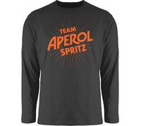 Langarmshirt Herren Langarm Shirt - Karneval & Fasching - Team Aperol Spritz JGA I Mädelsabend Spritztour Aperol Geschenk - L - Schwarz - Faschings Oberteile Karnevals apperol Oberteil