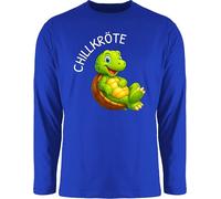 Langarmshirt Herren Langarm Shirt - Lustige Schildkröte Chillkröte Geschenk Chillen I Relax Geschenk Wortwitz - M - Royalblau - mit lustigen Tierdruck schildkröten