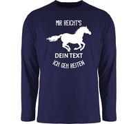 Langarmshirt Herren Langarm Shirt - Pferd Pferde - Mir reichts ich GEH reiten - Geschenk für Reiter Pferdeliebhaber - XXL - Navy Blau - pferdemotiv pferden REIT pferdemotive Longsleeve Name