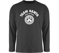 Langarmshirt Herren Langarm Shirt - Weihnachten Geschenke Christmas Bekleidung - Team Santa - Merry and Bright - weiß - L - Schwarz - Tshirt weihnachtsoutfit weihnachtsmotiv Longsleeve