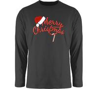 Langarmshirt Herren Langarm Shirt - Weihnachten - Merry Christmas Zuckerstange I Weihnachtsmotiv - 3XL - Schwarz - weihnachtsshirt weihnachtsoutfit weihnacht Xmas Tshirt weinachtpulover