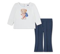 Langarmshirt & Hose LEVI'S KIDS "LVG LS LIV GFX TOP & KNIT BOTT", Mädchen, Gr. 6M68, levi's egret, Jersey, Obermaterial: 60% Baumwolle, 40% Polyester. Obermaterial 2: 66% Baumwolle, 30% Polyester, 4%