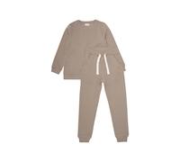 Langarmshirt & Hose MINYMO "Hausanzug MISweat", Mädchen, Gr. 110, braun (fossil), Obermaterial: 60% Baumwolle CO. 40% Polyester PES., KOB Set-Artikel (81799967-110) fossil