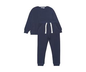 Langarmshirt & Hose MINYMO "Hausanzug MISweat", Mädchen, Gr. 152, blau (schwarz navy), Obermaterial: 60% Baumwolle CO. 40% Polyester PES., KOB Set-Artikel (43458441-152) schwarz navy
