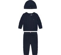 Langarmshirt & Hose TOMMY HILFIGER "CABLE SWEATER BEANIE GIFTBOX", Jungen, Gr. 68, blau (schwarz night navy), Jersey, Obermaterial: 53% Baumwolle, 24% Polyamid, 23% Polyacryl, unifarben, KOB Set-Artik