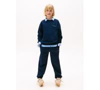 Langarmshirt & Hose TOMMY HILFIGER "MINI CORP C-NECK SWEATSHIRT SET", Jungen, Gr. 10 (140), blau (schwarz night navy), Jersey, Obermaterial: 80% Baumwolle, 20% Polyester, unifarben, KOB Set-Artikel, K