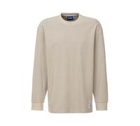 Langarmshirt HUGO BLUE "Nuwolo", Herren, Gr. M, weiß (open weiß121), Single Jersey, Obermaterial: 87% Baumwolle, 13% Polyamid, unifarben, lässig geschnitten normal, Rundhals, breiter Bund, Shirts Lang