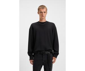 Langarmshirt HUGO "Nuwolo", Herren, Gr. L, schwarz (schwarz001), Single Jersey, Obermaterial: 87% Baumwolle, 13% Polyamid, unifarben, lässig geschnitten normal, Rundhals, breiter Bund, Shirts Langarms