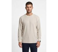 Langarmshirt HUGO BLUE "Nuwolo", Herren, Gr. M, weiß (open weiß121), Single Jersey, Obermaterial: 87% Baumwolle, 13% Polyamid, unifarben, lässig geschnitten normal, Rundhals, breiter Bund, Shirts Lang