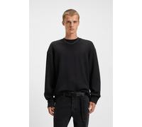 Langarmshirt HUGO "Nuwolo", Herren, Gr. XL, schwarz (schwarz001), Single Jersey, Obermaterial: 87% Baumwolle, 13% Polyamid, unifarben, lässig geschnitten normal, Rundhals, breiter Bund, Shirts Langarm