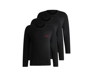 Langarmshirt HUGO UNDERWEAR "LS-SHIRT RN TRIPLET", Herren, Gr. S (48), schwarz (schwarz 001), Single Jersey, Obermaterial: 100% Baumwolle, unifarben, Basic, Shirts Langarmshirt (18865327-S) schwarz 00