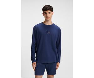 Langarmshirt HUGO UNDERWEAR "T-Shirt Laze Longsleeve", Herren, Gr. L (52), blau (dunkelblau), Single Jersey, Obermaterial: 95% Baumwolle, 5% Elasthan, regular fit, Rundhals, eingesetzt normaler Saum,