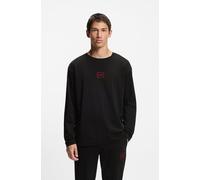 HUGO Longsleeve Herren Rundhals Jersey-Baumwolle schwarz, L